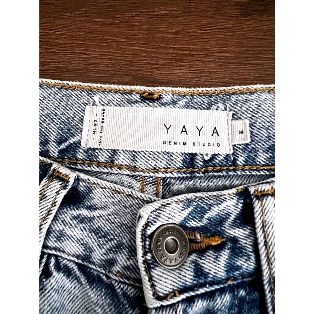 YAYA Denim Studio NL92 High Waist Jeans Lose Fit Light Wash Acid Womens Classic - Picture 7 of 16